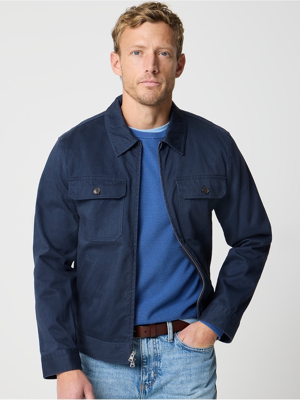 J.Crew Twill station jacket in Deep Dive Size M NWT